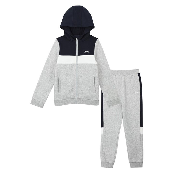 Slazenger Boys Grey Fleece Full Zip Track Suit Junior Size 13