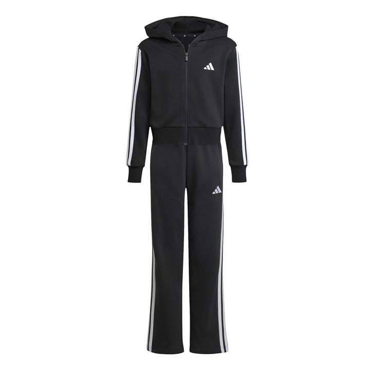 Adidas Girls Black Essentials Tracksuit Set  in Size L, Sports Direct