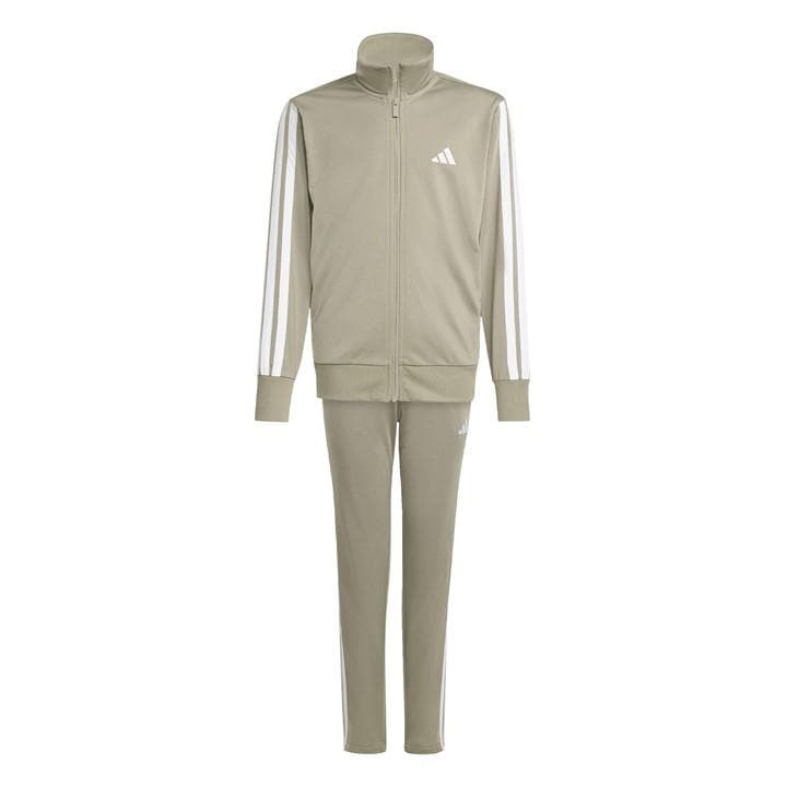 Adidas Girls Beige Essentials 3-Stripes Zip Tracksuit in Size 9 - 10 Years, Sports Direct