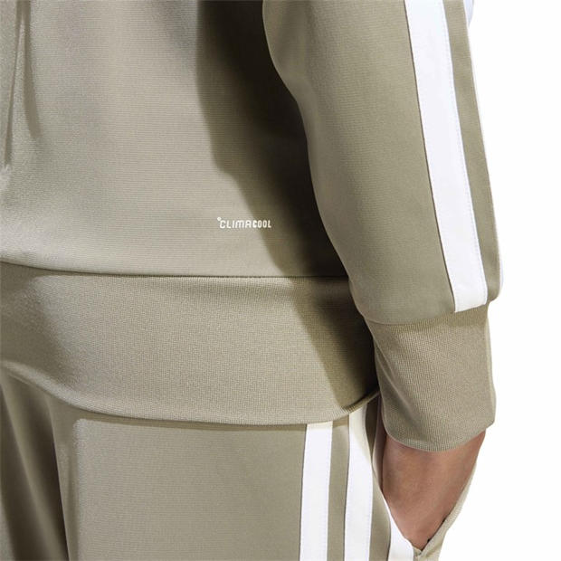 Pebble/White - adidas - Essentials 3-Stripes Zip Tracksuit