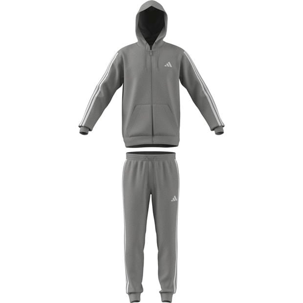 Grey/Black - adidas - 3S Fleece Tracksuit Mens