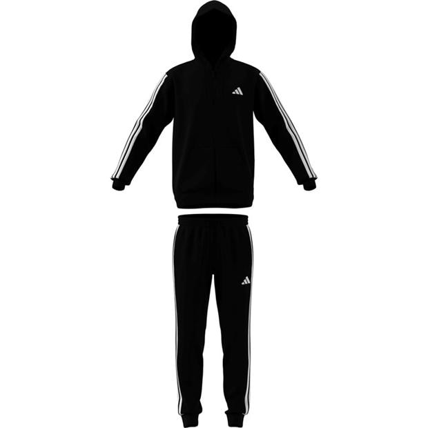 Black/Grey - adidas - 3S Fleece Tracksuit Mens
