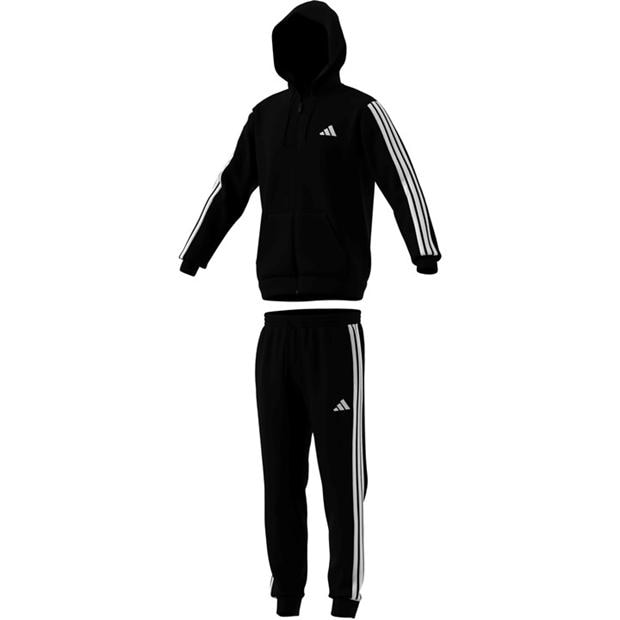 Black/Grey - adidas - 3S Fleece Tracksuit Mens