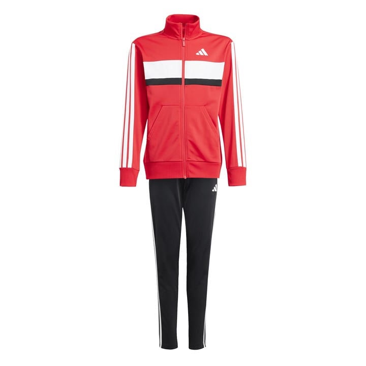 Adidas Boys Red 3S Essentials Tiberio Tracksuit in Size 13 - 14 Years, Sports Direct
