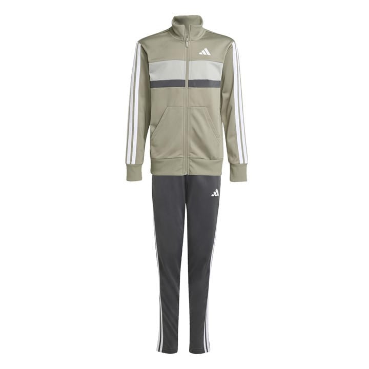 Adidas Boys Green 3S Essentials Tiberio Tracksuit in Size 9 - 10 Years, Sports Direct