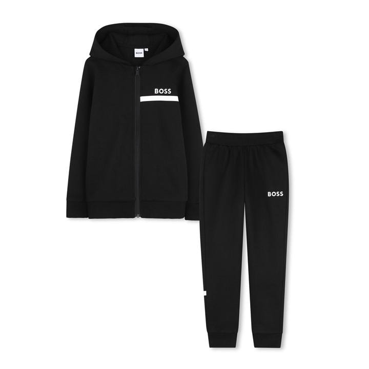 Boss Boys Black Kids' Fleece Tracksuit in Size 14 - 16 Years, Sports Direct