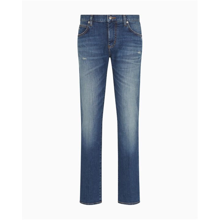 Emporio Armani Men's Blue Tapered Jeans in Size 34 R, Sports Direct