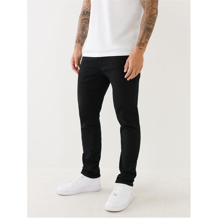 True Religion Men's Black Rocco Tapered Jeans in Size 34 R, Sports Direct