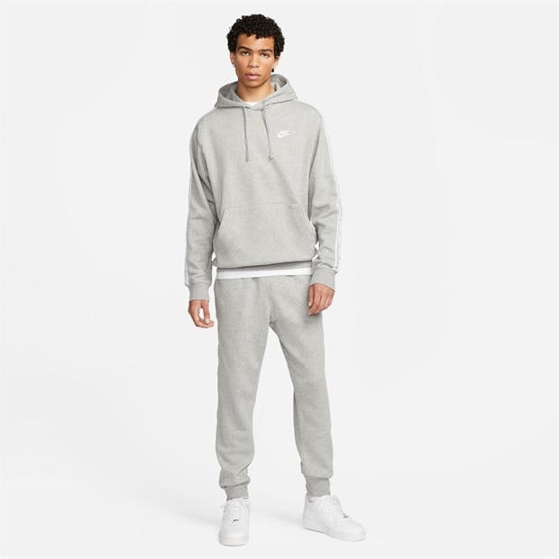 Dk Grey/White - Nike - Club Fleece Mens Graphic Hooded Tracksuit