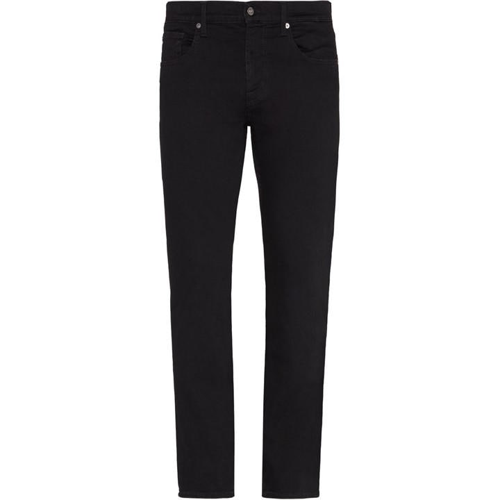 7 For All Mankind Men's Black Slimmy Straight Leg Jeans in Size 30 R, Sports Direct
