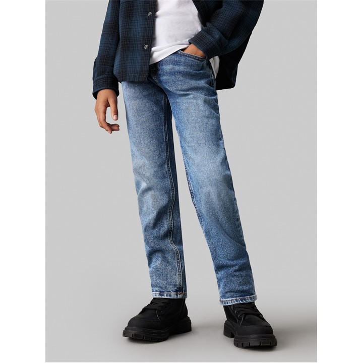 Calvin Klein Jeans Boys Blue Kids' Durable Denim Straight Leg in Size 8 - 9 Years, Sports Direct