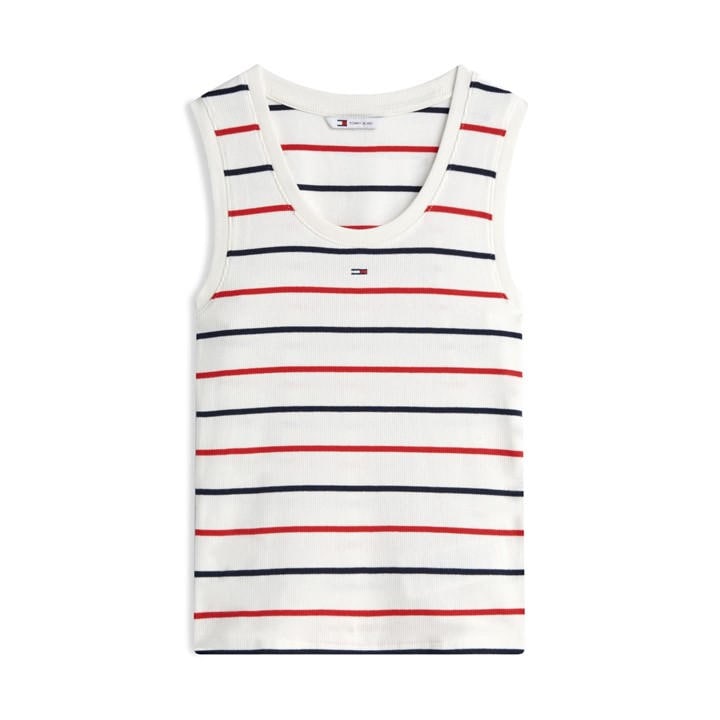 Tommy Jeans Women's Cream Essentials Rib Tank Top in Size 10, Sports Direct