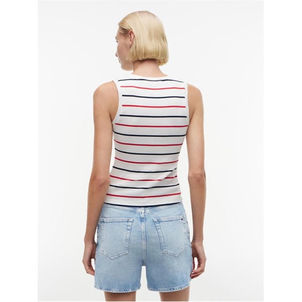 Ecru Stripe - Tommy Jeans - Essentials Rib Tank Top