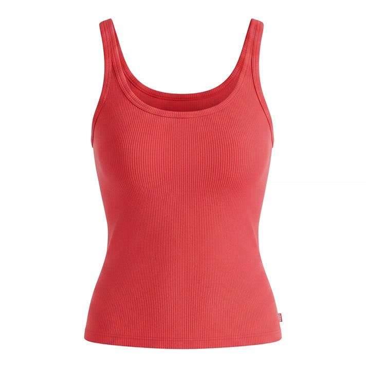 Levis Women's Red Essential Sporty White Tank Vest in Size 8, Sports Direct