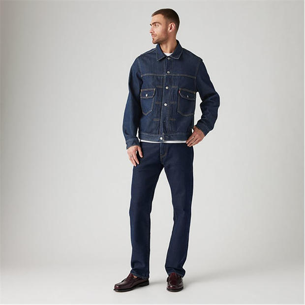 Blue - Levis - Men's 505 Deepest Blue Straight Leg Jeans