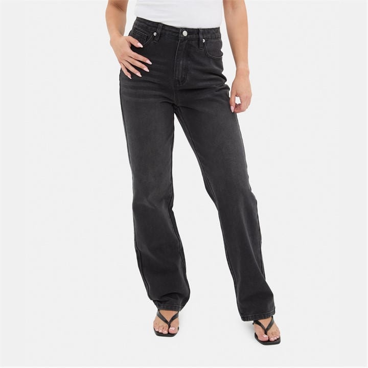 I Saw It First Women's Straight Jean - Black - 8 (XS) - Image 2