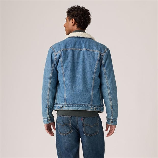 Washed Away - Levis - Men's Type 3 Sherpa Cotton Mix Long Sleeve Denim Jacket