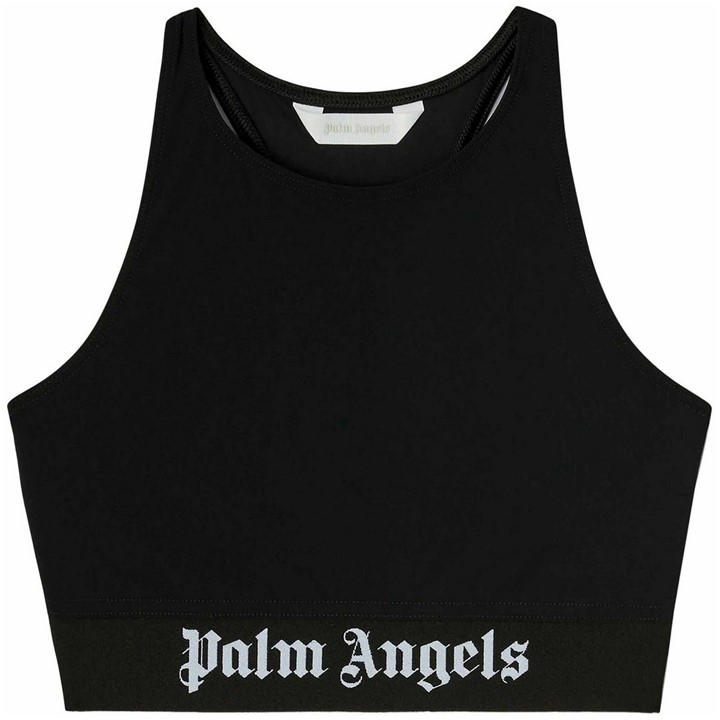 Palm Angels Women's Black Classic Logo Sport Strappy Crop Top in Size 10, Sports Direct