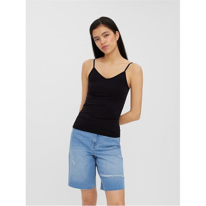 Vero Moda Women's Black Jackie Strappy Cami Top in Size 14, Sports Direct