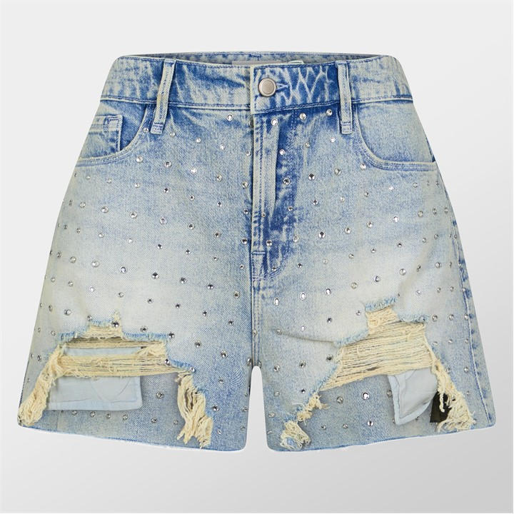 Good American Women's Blue Bombshell High Rise Denim Shorts in Size 14, Sports Direct