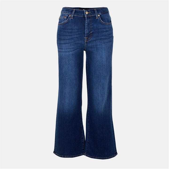 7 For All Mankind Women's Blue Cropped Alexa Straight Leg Jeans in Size 28 S, Sports Direct