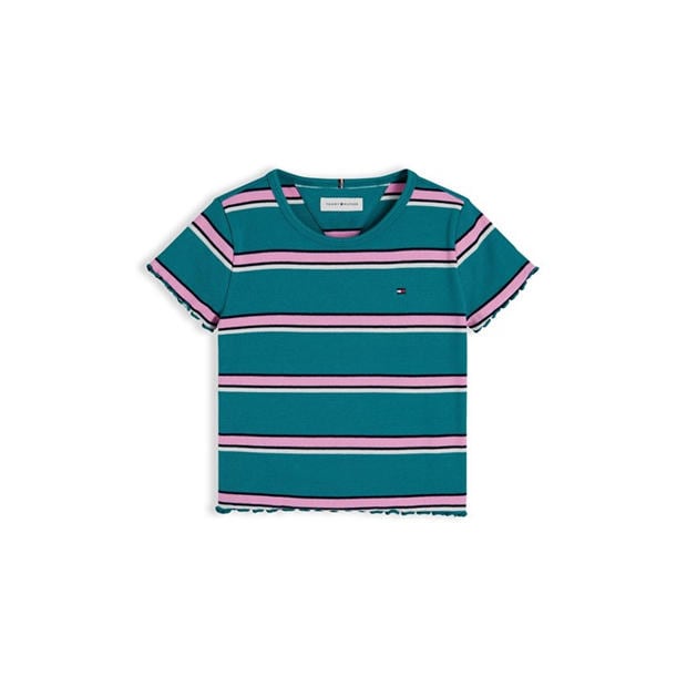 Teal Stripe CT3 - Tommy Hilfiger - Essential Rib Top Ss