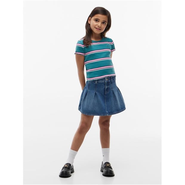 Teal Stripe CT3 - Tommy Hilfiger - Essential Rib Top Ss