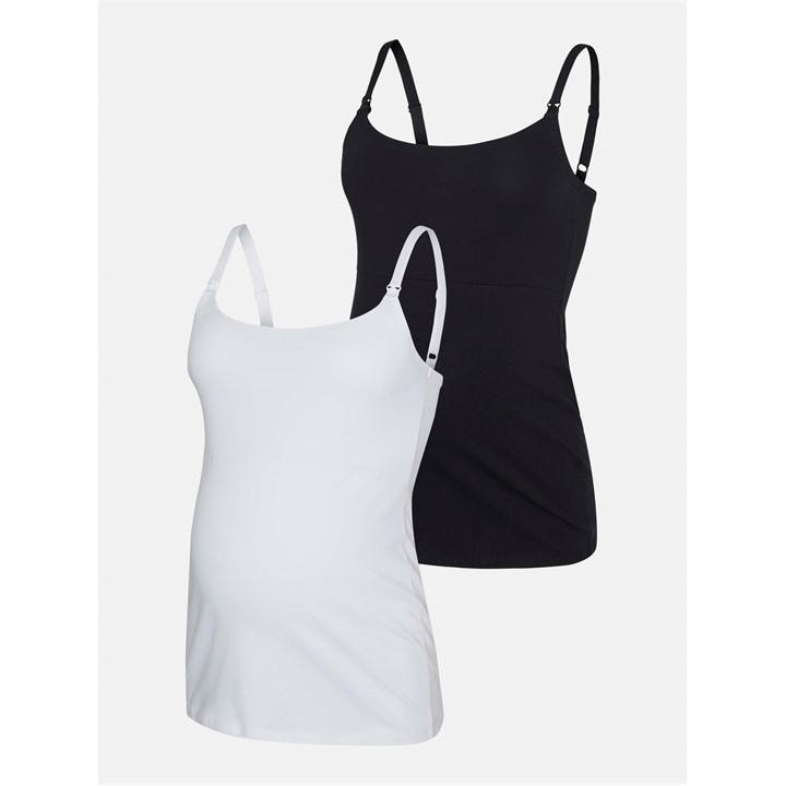 Mamalicious Women's  Maternity 2-Pack Strap Nursing Vests in Size 14, Sports Direct
