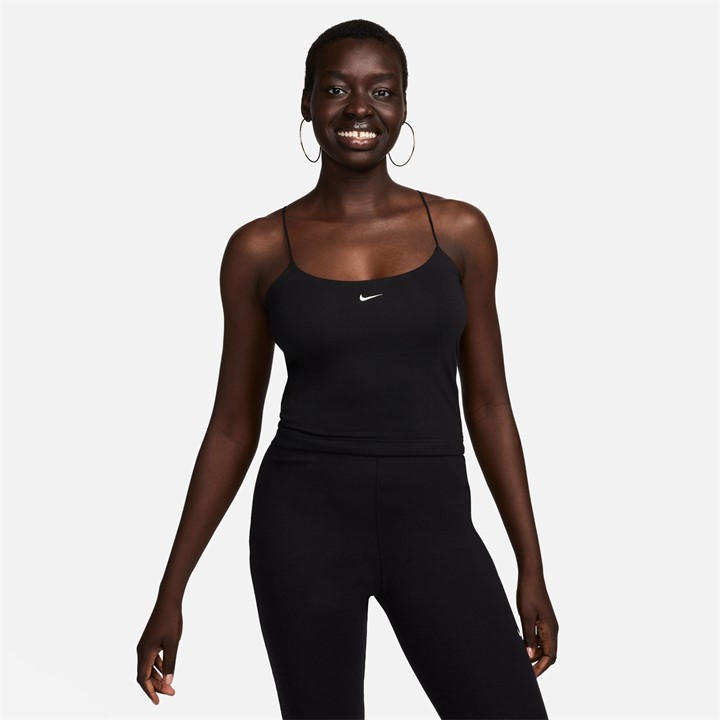 Nike Women's Black Knitted Cami Top in Size 10, Sports Direct