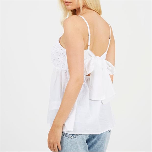 White - Brave Soul - BS Womens Broderie Anglasie Woven Vest