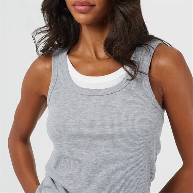 Grey/White - Brave Soul - BS Womens Double Layer Vest