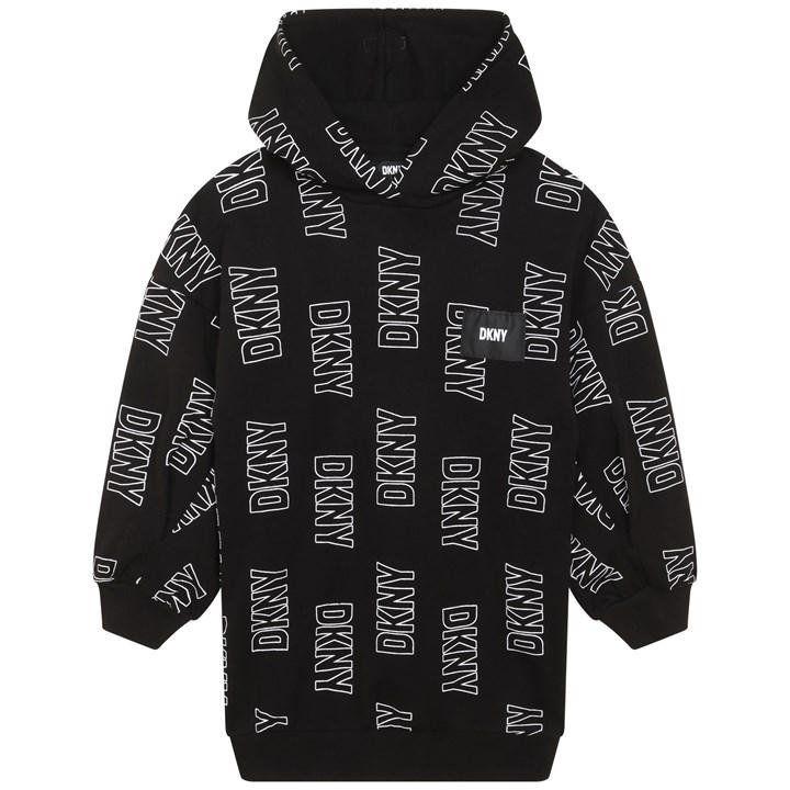 Dkny Girls Black Kids' Logo Jersey Dress in Size 8 - 9 Years, Sports Direct