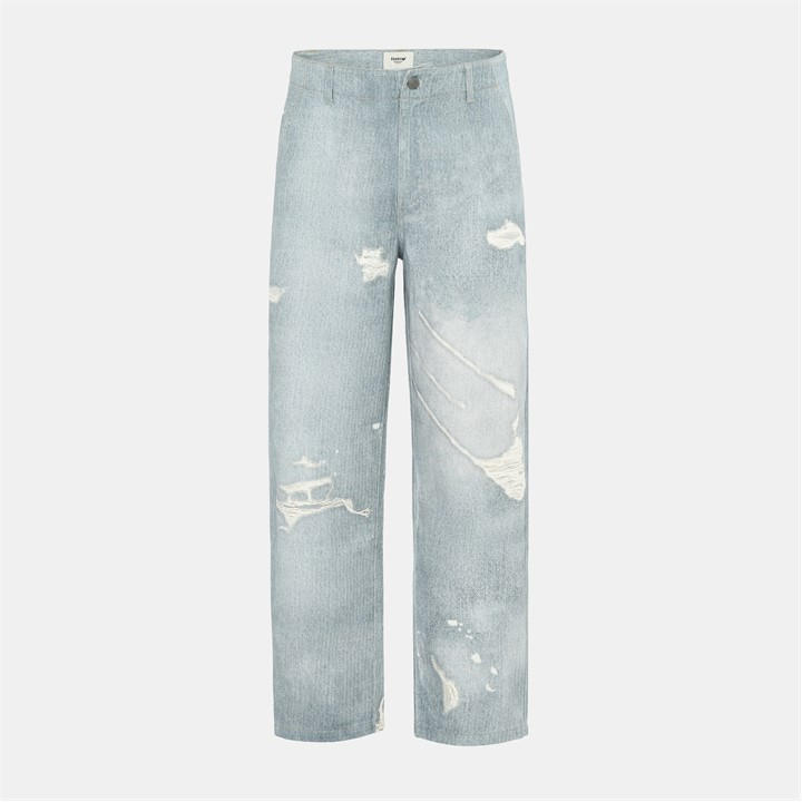 Firetrap Men's Blue Print Jeans in Size 32 R, Sports Direct