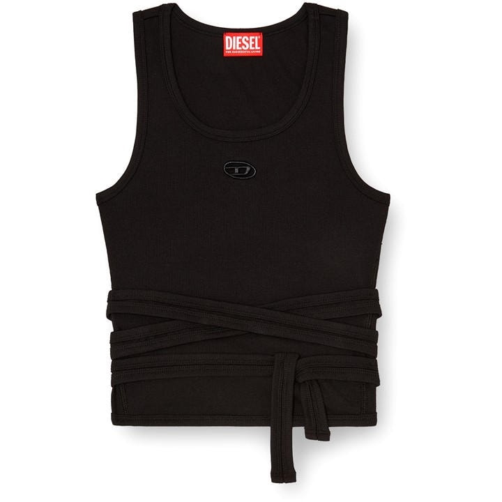 Diesel Women's Black Strappy Crop Top in Size 10, Sports Direct