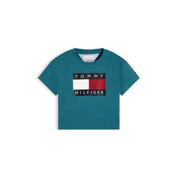 Teal CT3 - Tommy Hilfiger - Kids' Crop Top