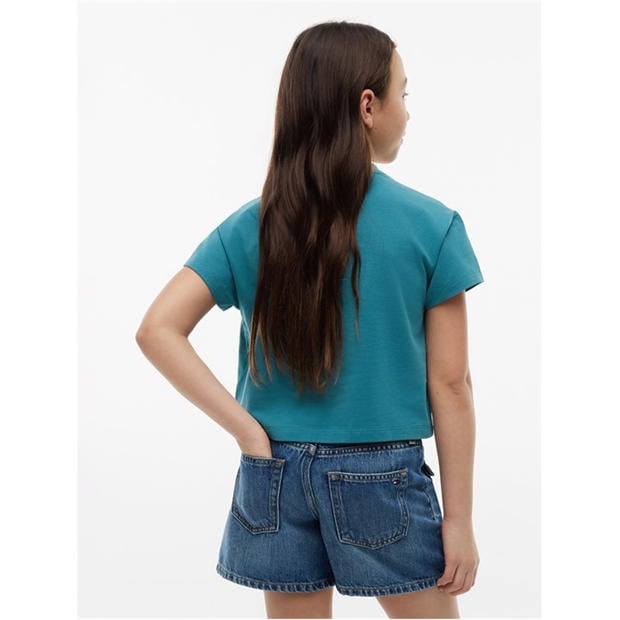 Teal CT3 - Tommy Hilfiger - Kids' Crop Top