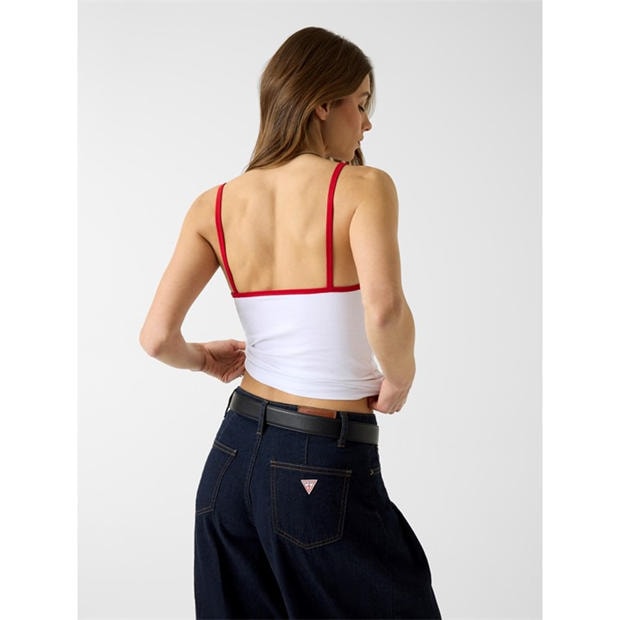 England White - Guess - Womens England World Cup™ Tank Strappy Crop Top