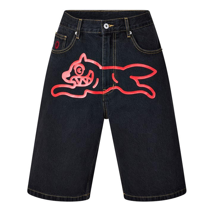 Icecream Men's Black Denim Shorts in Size L, Sports Direct