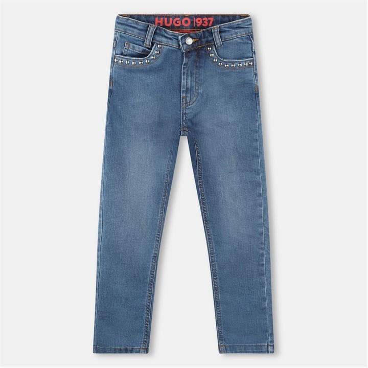 Hugo Girls Blue Denim Jeans  in Size 14 - 16 Years, Sports Direct