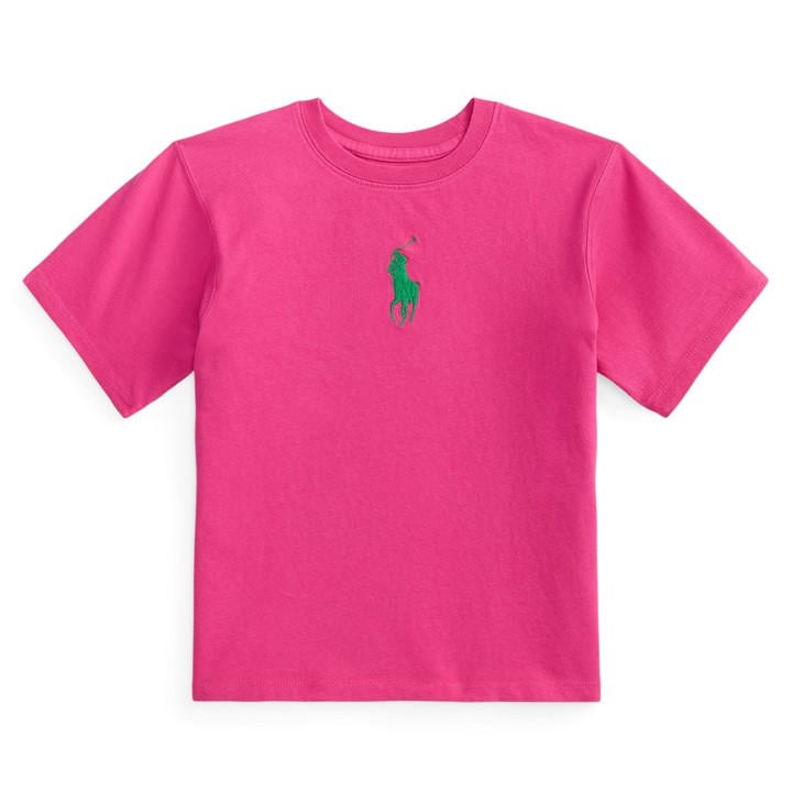 Polo Ralph Lauren Girls Pink Kids' Centre Logo Cropped T-Shirt in Size 12 - 13 Years, Sports Direct