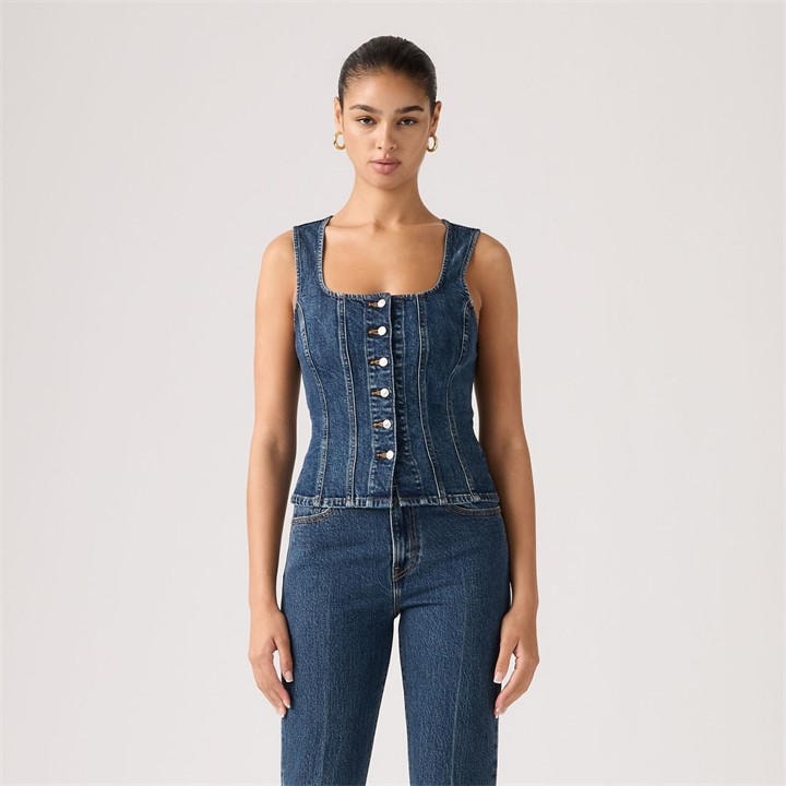 Levis Women's Blue Sculpted Top As Seen On Tv in Size 10, Sports Direct