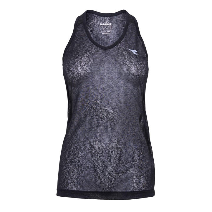 Diadora Women's L Tank Active Tank Vest - Black - 8 (XS) - Image 2