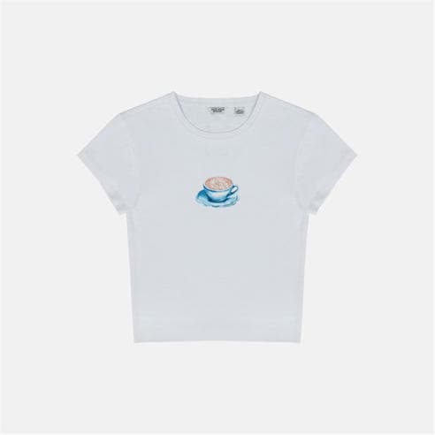 Jack Wills - Women's Graphic Cotton Short Sleeve Crew Neck Print Crop Top