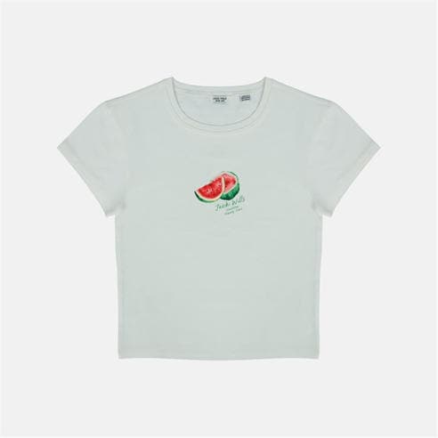 Jack Wills - Women's Graphic Cotton Short Sleeve Crew Neck Print Crop Top