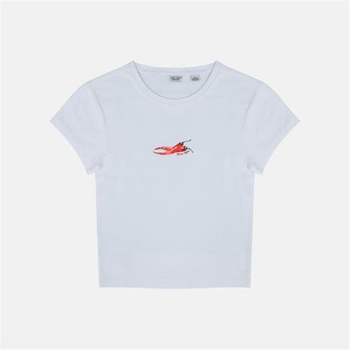 Jack Wills - Women's Graphic Cotton Short Sleeve Crew Neck Print Crop Top