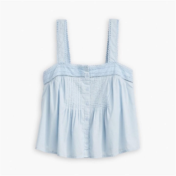 Levis Women's Blue Cici Tank Woven Cami Vest in Size 10, Sports Direct