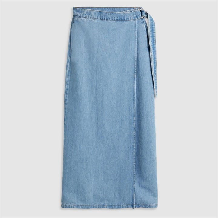 Levis Women's Blue Wrap Skirt in Size 8, Sports Direct