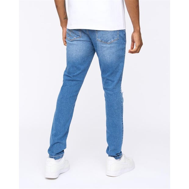 Heavy Wash Blue - SikSilk - Men's Skinny Jeans