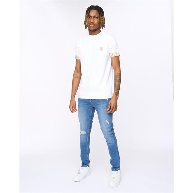 Heavy Wash Blue - SikSilk - Men's Skinny Jeans
