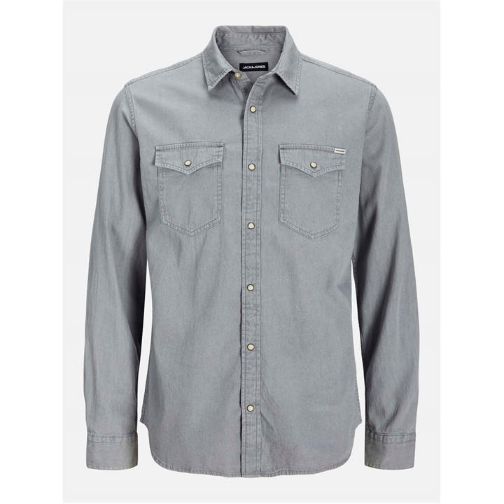 Jack And Jones Men's Grey Sheridan Denim Shirt in Size M, Sports Direct